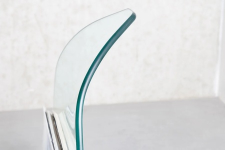 Extravagante glazen bijzettafel met opbergvak voor tijdschriften transparant 60cm - Img 6