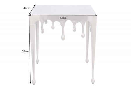 Extravagante salontafel LIQUID LINE L 46 cm zilver druppelvormig design - Img 3