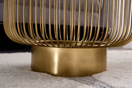 Filigraan design bijzettafel VARIATION 41cm goud zwart glas handwerk - Img 4