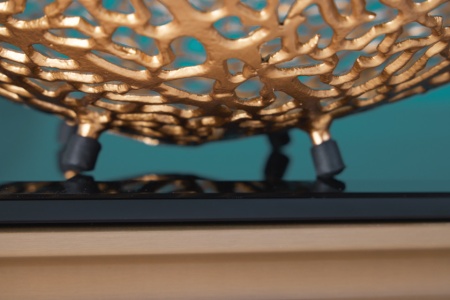 Filigraan design kom ABSTRACT BLAD 45cm goud handgemaakt - Img 6
