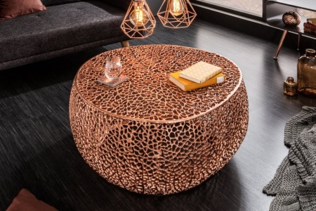 Filigraan design salontafel LEAF 80cm koper handgemaakt - Img 3