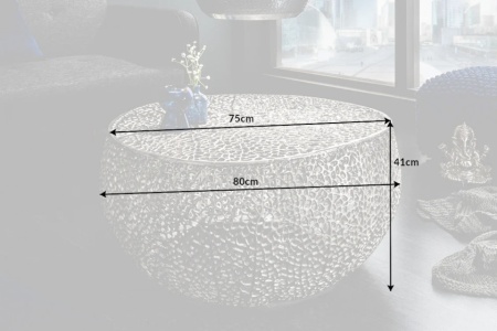 Filigraan design salontafel LEAF 80cm zilver handwerk - Img 8