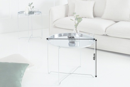 Filigraan salontafel MARRAKESCH 56 cm zilveren dienbladtafel Afneembaar tafelblad - Img 8