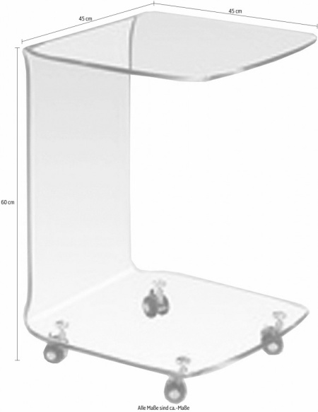 Glazen Bijzettafel op wielen - Img 2