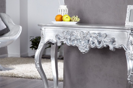 Handgemaakt Barok Kaptafel,Sidetable Consoltafel 110 cm zilver - Img 3