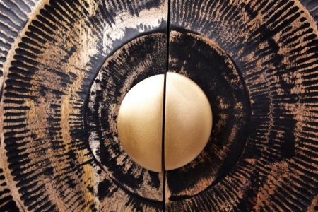 Handgemaakt dressoir Black Golden 177 cm zwart goud mangohout - Img 6