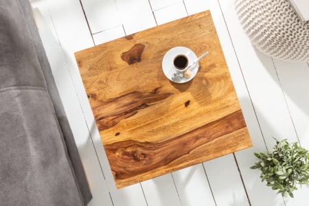 Handgemaakte bijzettafel 45cm Sheesham haarspeldpoten - Img 4