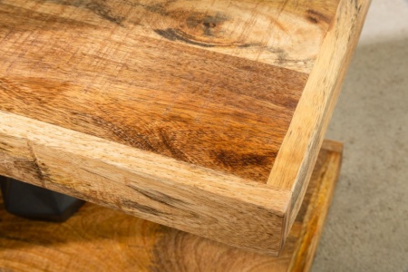 Handgemaakte bijzettafel 60cm mangohout massief hout variabel verstelbaar - Img 6