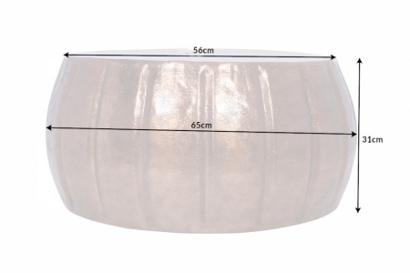 Handgemaakte salontafel 65cm koper met gehamerd design - Img 2
