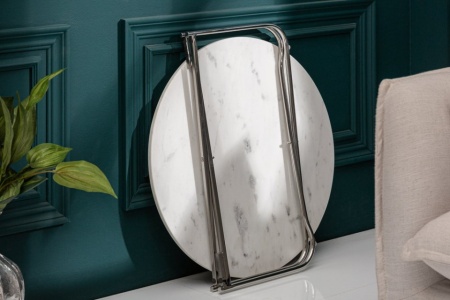 Handgemaakte salontafel NOBLE 62 cm wit afneembaar marmeren blad - Img 4