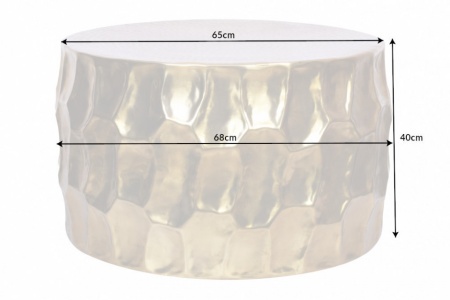 Handgemaakte salontafel ORGANIC ORIENT 68 cm goud gehamerd design - Img 2