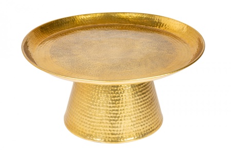 Handgemaakte salontafel ORIENT 63 cm goud met Volledig gehamerd blad design - Img 6