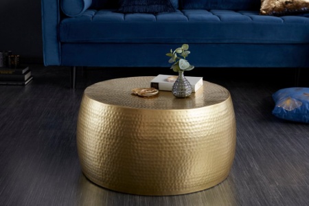 Handgemaakte salontafel ORIENT III 60cm goud gehamerd design - Img 2