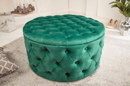 Hocker gecapitonneerd met opbergruimte Smaragdgroen 75 cm - Img 3