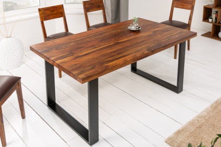 Industrial Design Massieve eettafel 140 cm Sheesham stone finish - Img 3