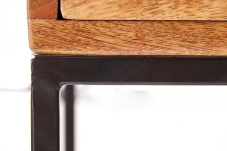 Industriële mangohout salontafel zoals bijzettafel met Lade 45 cm - Img 6