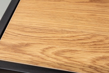 Industriële salontafel SLIM 120cm wild eiken zwart met twee planken - Img 5