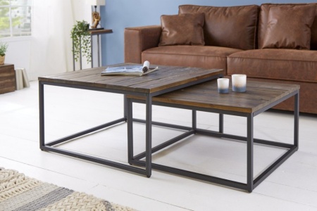 Industriële salontafels 75 cm acaciahout - Img 3