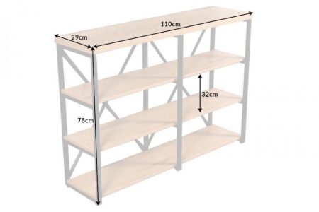 Industriële wandmeubel STUDIO 110 cm eiken look met metalen frame - Img 2