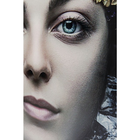 Ingelijste kunst glas Flower Art Lady 120x120cm - Img 2