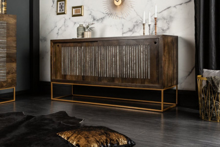 Massief dressoir ON 160cm mangohout met agaatsteen afwerking