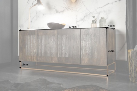 Massief dressoir XY 177cm mangohout met agaatsteen afwerking - Img 8