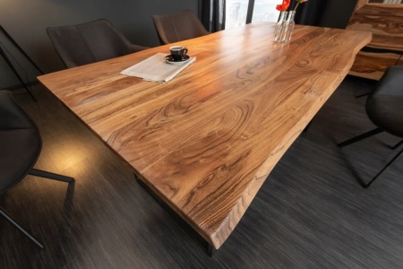 Massief houten eettafel MAMMUT 180 cm wild acacia industrieel design tafelblad 2,6 cm - Img 4