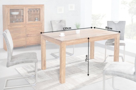 Massieve eettafel PURE 120cm Sheesham steen afwerking indrukwekkende nerf - Img 6