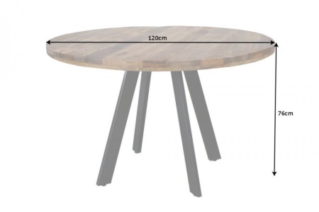 Massieve eettafel Rond 120 cm naturel mangohout - Img 8