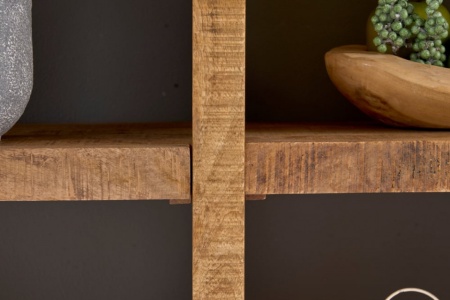 Massieve open wandkast IRON CRAFT 172 cm mangohout boekenplank acht vakken industrieel design - Img 7