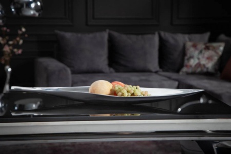 Modern decorative bowl SILVER LEAF 60cm silver aluminum - Img 2