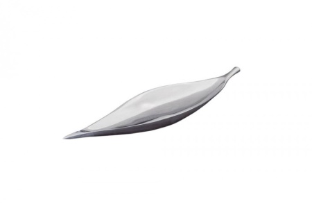 Moderne decoratieve schaal SILVER LEAF 41 cm zilver aluminium - Img 6