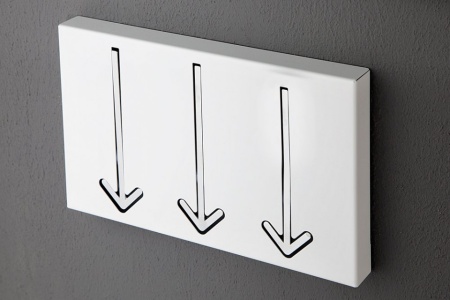 Moderne design wandkapstok ARROW 30 cm wit met 3 haken - Img 3