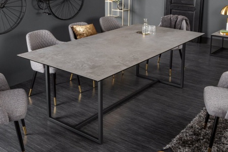 Moderne eettafel SYMBIOSE 200cm keramiek in betonlook 200cm - Img 4