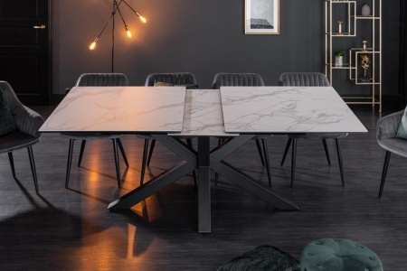 Moderne keramische eettafel Bella 180-225 cm uitschuifbaar in marmerlook - Img 5