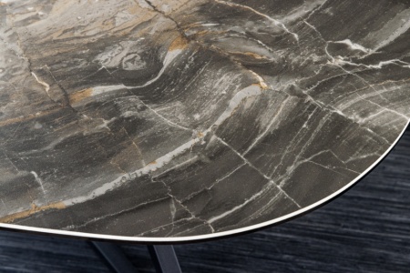 Moderne salontafel 90 cm taupe zwart marmer metaal keramiek gemaakt in Italië - Img 7