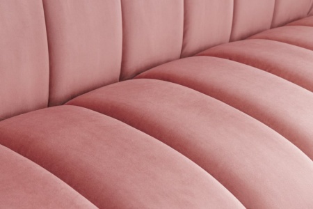 Retro 3-zitsbank NOBLESSE 225cm antiek roze fluweel 3-zits met decoratief stiksel - Img 4