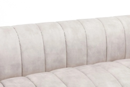 Retro 3-zitsbank NOBLESSE 225cm champagne fluwelen 3-zitsbank met decoratief stiksel - Img 4