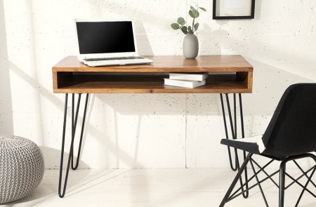 Retro bureau SCORPION 110 cm Sheesham hout steen finish Haarspeldpoten palissander - Img 3