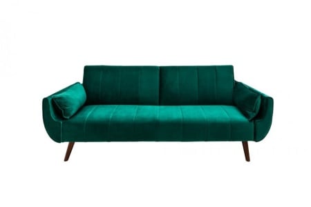 Retro slaapbank Fluweelstof smaragdgroen 220 cm 3-zitsbank met bedfunctie - Img 7