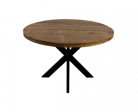 Ronde eettafel  ø100 cm - mangohout/ijzer - Img 4