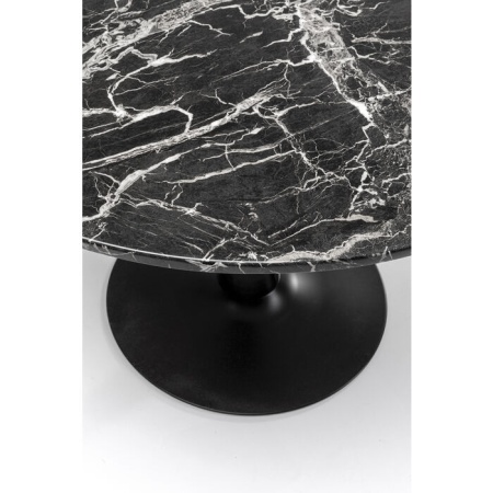 Ronde Eettafel van Kare Design mdf met Marmer Print Zwart Ø110cm - Img 5