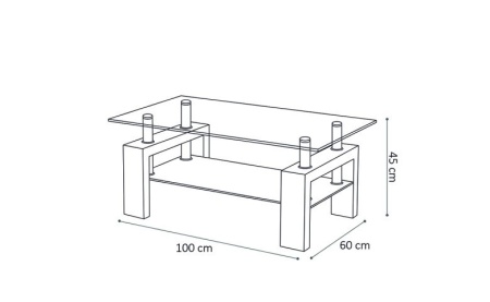 Salontafel Glas Hoogglans Wit Model Budget 100cm - Img 4