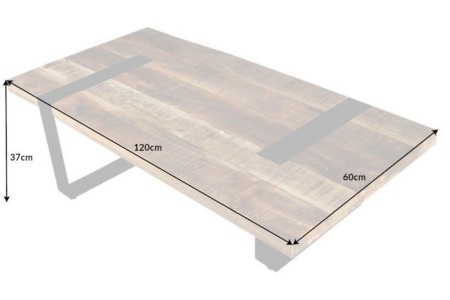 Salontafel Iron Craft 120cm Massief Mango Hout - Img 2