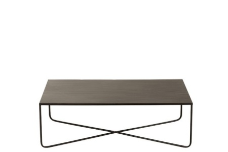 Salontafel Kruis Frame Metaal Zwart 100cm - Img 2