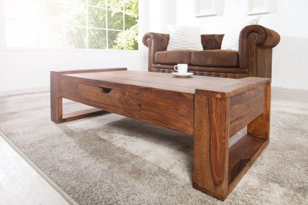Salontafel met Lade Sheeshamhout MARKANT 100cm - Img 2