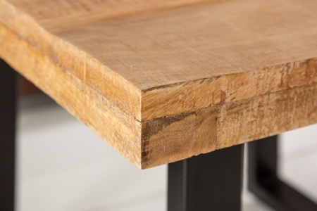 Solide salontafel IRON CRAFT 60 cm mangohout industrieel design - Img 5