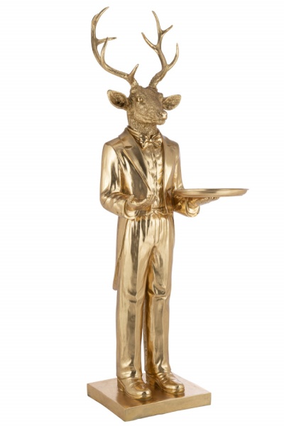 Staande Hert Ober met Plateau Poly Goud 194cm - Img 2