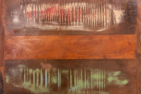 Stevige bijzettafel 45 cm gekleurde kubus gemaakt van gerecycled houten plank - Img 7