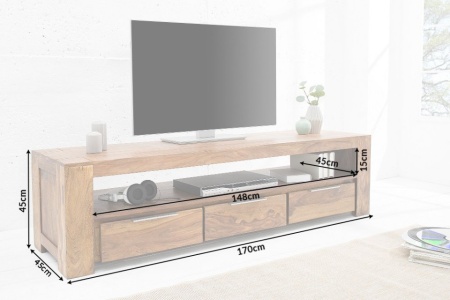 Tv Meubel Massief Sheeshamhout 170cm - Img 3